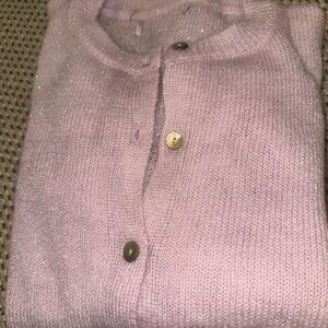 Mango beautiful  shiney Pink Button-Up Sweater